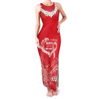 Heart Health Awareness Family Matching Tank Maxi Dress and Hawaiian Shirt Polynesian Red Ribbon LT05 Mom's Dress Red - Polynesian Pride
