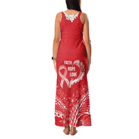 Heart Health Awareness Family Matching Tank Maxi Dress and Hawaiian Shirt Polynesian Red Ribbon LT05 - Polynesian Pride