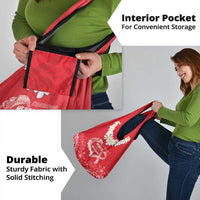 Heart Health Awareness Grocery Bag Polynesian Red Ribbon