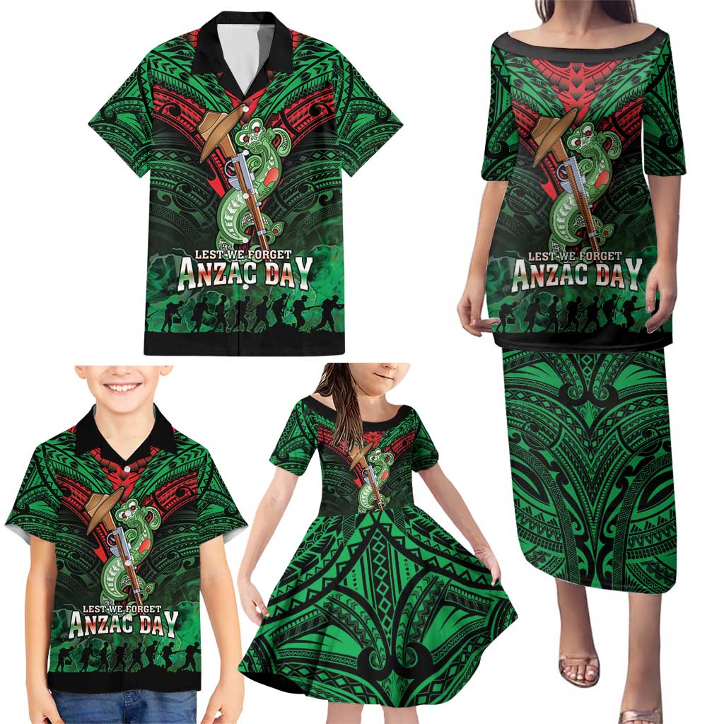 New Zealand ANZAC Day Family Matching Puletasi and Hawaiian Shirt Aotearoa Hei Tiki LT05 - Polynesian Pride