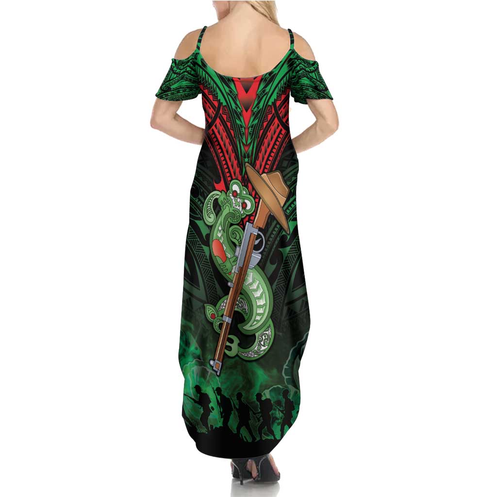 New Zealand ANZAC Day Family Matching Summer Maxi Dress and Hawaiian Shirt Aotearoa Hei Tiki LT05 - Polynesian Pride