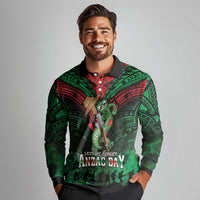 New Zealand ANZAC Day Long Sleeve Polo Shirt Aotearoa Hei Tiki