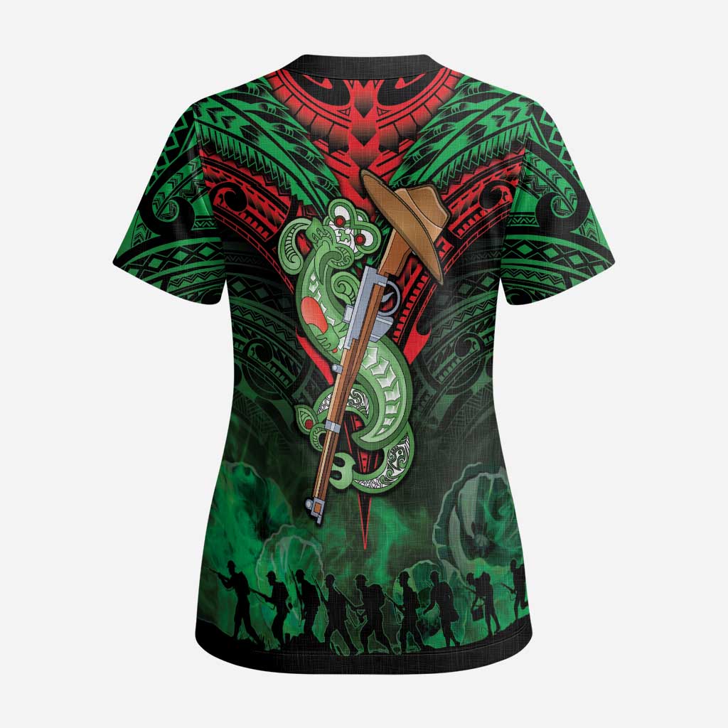 New Zealand ANZAC Day Scrub Top Aotearoa Hei Tiki - Polynesian Pride