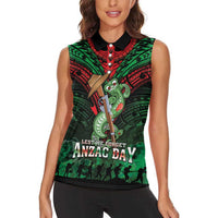 New Zealand ANZAC Day Women Sleeveless Polo Shirt Aotearoa Hei Tiki
