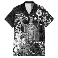Hawaii King Kamehameha Day Family Matching Long Sleeve Bodycon Dress and Hawaiian Shirt Polynesian Pattern Mix Hibiscus Black LT05 Dad's Shirt - Short Sleeve Black - Polynesian Pride