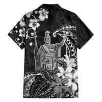 Hawaii King Kamehameha Day Family Matching Tank Maxi Dress and Hawaiian Shirt Polynesian Pattern Mix Hibiscus Black LT05 - Polynesian Pride