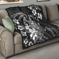 Hawaii King Kamehameha Day Quilt Polynesian Pattern Mix Hibiscus Black