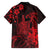 Hawaii King Kamehameha Day Hawaiian Shirt Polynesian Pattern Mix Hibiscus Red