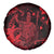 Hawaii King Kamehameha Day Spare Tire Cover Polynesian Pattern Mix Hibiscus Red