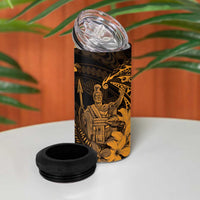 Hawaii King Kamehameha Day 4 in 1 Can Cooler Tumbler Polynesian Pattern Mix Hibiscus Gold LT05 - Polynesian Pride