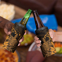 Hawaii King Kamehameha Day 4 in 1 Can Cooler Tumbler Polynesian Pattern Mix Hibiscus Gold LT05 - Polynesian Pride