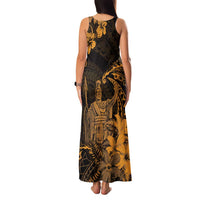 Hawaii King Kamehameha Day Family Matching Tank Maxi Dress and Hawaiian Shirt Polynesian Pattern Mix Hibiscus Gold LT05 - Polynesian Pride