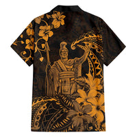 Hawaii King Kamehameha Day Hawaiian Shirt Polynesian Pattern Mix Hibiscus Gold
