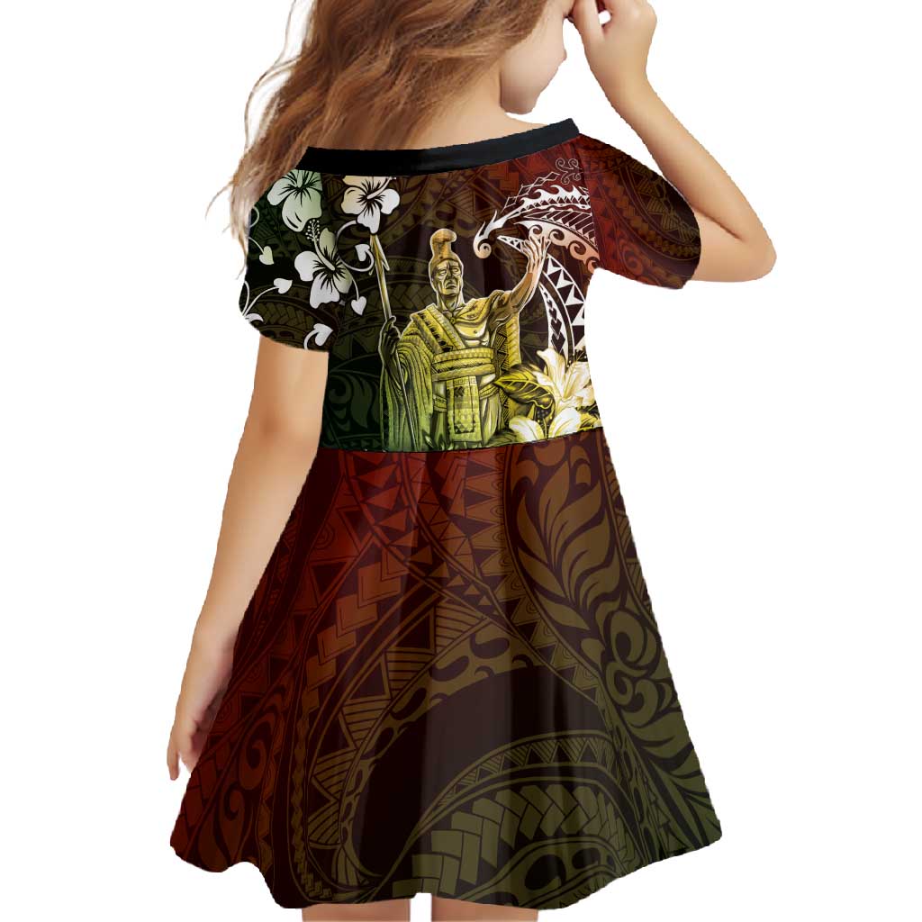 Hawaii King Kamehameha Day Family Matching Mermaid Dress and Hawaiian Shirt Polynesian Pattern Mix Hibiscus Reggae LT05 - Polynesian Pride