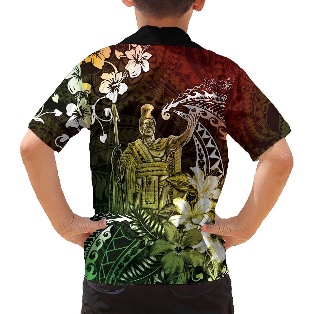 Hawaii King Kamehameha Day Family Matching Tank Maxi Dress and Hawaiian Shirt Polynesian Pattern Mix Hibiscus Reggae LT05 - Polynesian Pride