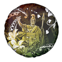 Hawaii King Kamehameha Day Spare Tire Cover Polynesian Pattern Mix Hibiscus Reggae