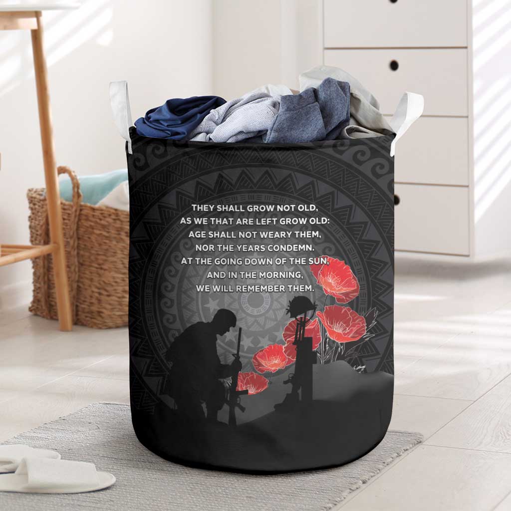 Cook Islands ANZAC Day Laundry Basket Soldier Silhouette Remembrance
