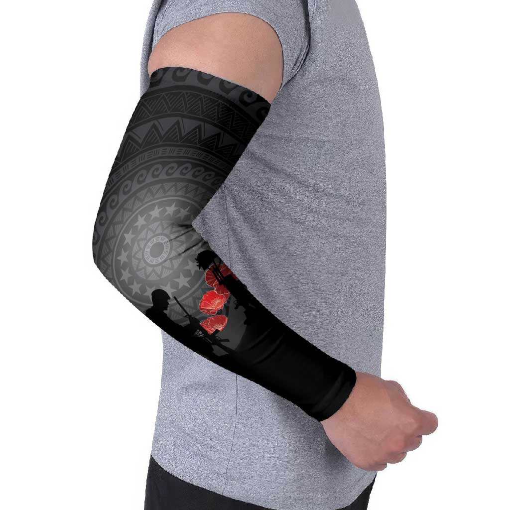 Cook Islands ANZAC Day Arm Sleeves Soldier Silhouette Remembrance