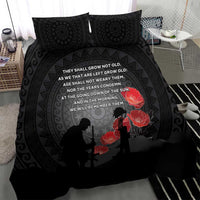 Cook Islands ANZAC Day Bedding Set Soldier Silhouette Remembrance