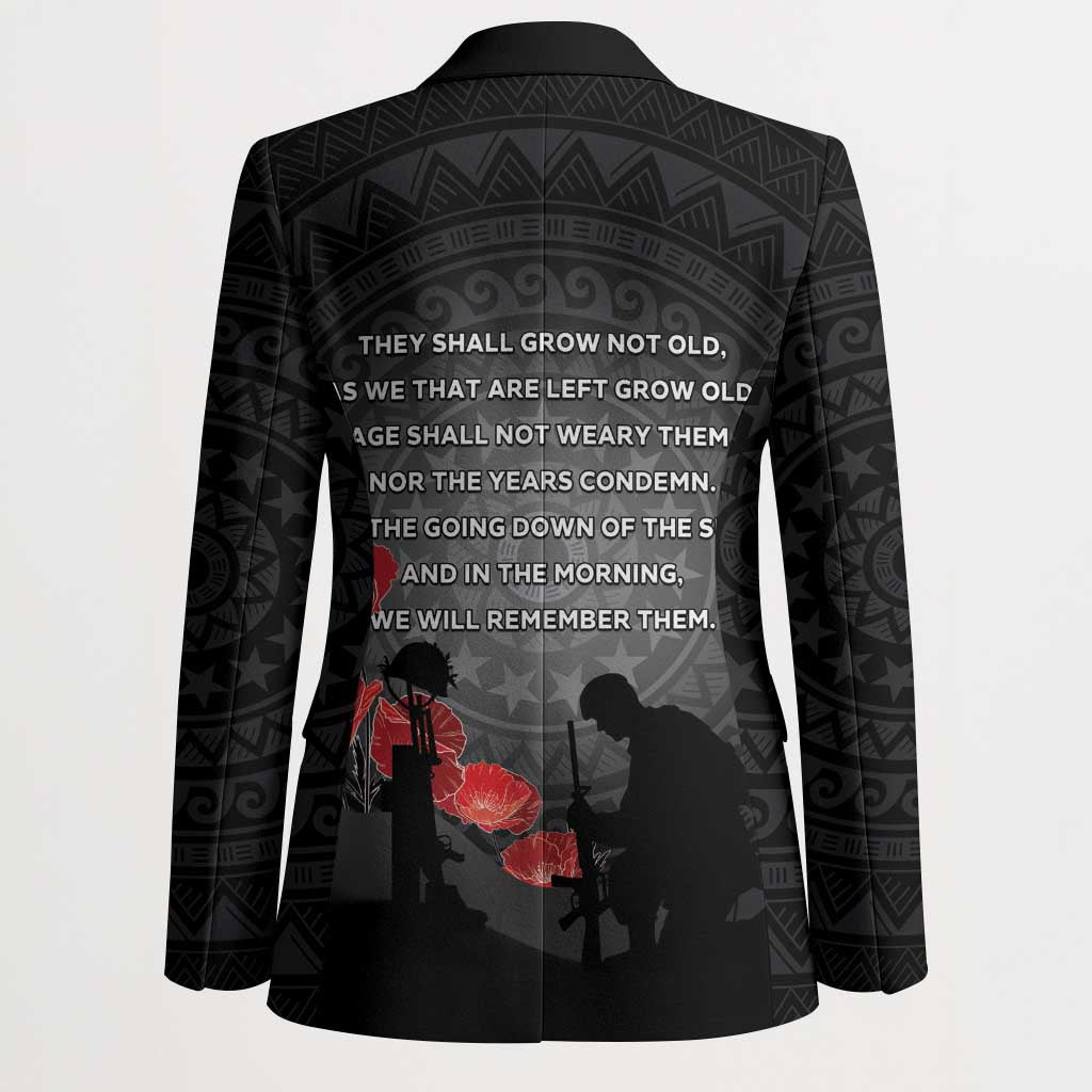 Cook Islands ANZAC Day Blazer Soldier Silhouette Remembrance