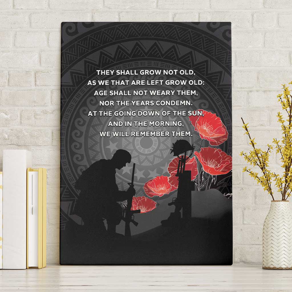 Cook Islands ANZAC Day Canvas Wall Art Soldier Silhouette Remembrance