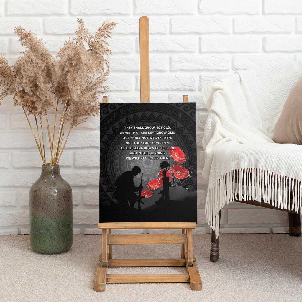 Cook Islands ANZAC Day Canvas Wall Art Soldier Silhouette Remembrance