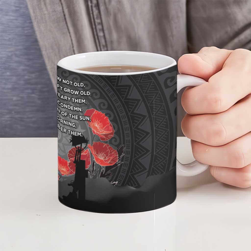 Cook Islands ANZAC Day Ceramic Mug Soldier Silhouette Remembrance
