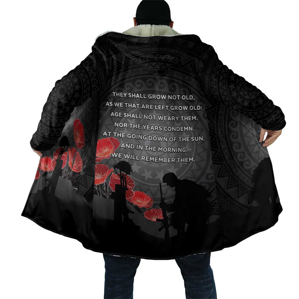 Cook Islands ANZAC Day Cloak Soldier Silhouette Remembrance