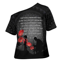 Cook Islands ANZAC Day Cross Shoulder Shirt Soldier Silhouette Remembrance