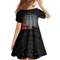 Cook Islands ANZAC Day Family Matching Off The Shoulder Long Sleeve Dress and Hawaiian Shirt Soldier Silhouette Remembrance LT05 - Polynesian Pride