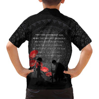 Cook Islands ANZAC Day Family Matching Off Shoulder Maxi Dress and Hawaiian Shirt Soldier Silhouette Remembrance LT05 - Polynesian Pride