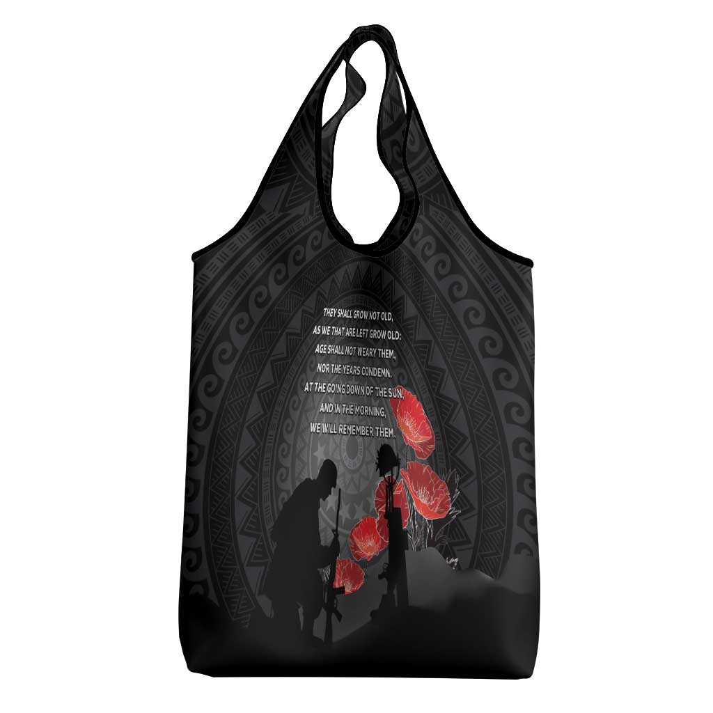 Cook Islands ANZAC Day Grocery Bag Soldier Silhouette Remembrance