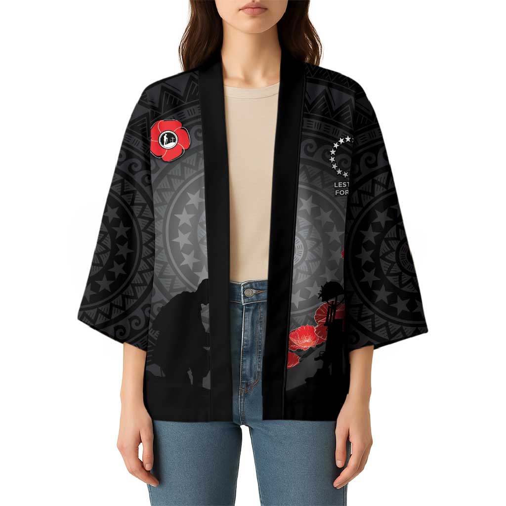 Cook Islands ANZAC Day Kimono Soldier Silhouette Remembrance