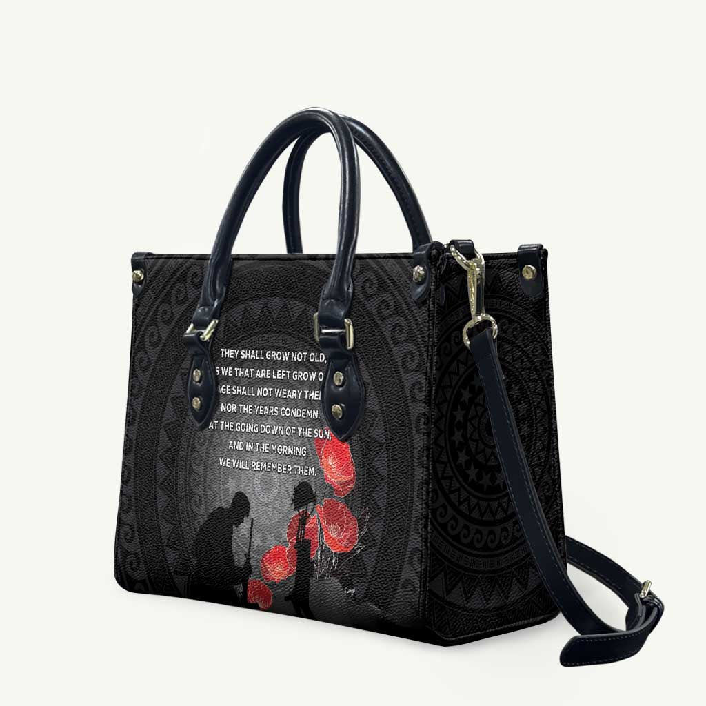 Cook Islands ANZAC Day Leather Bag Soldier Silhouette Remembrance