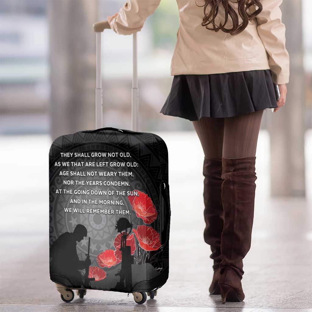 Cook Islands ANZAC Day Luggage Cover Soldier Silhouette Remembrance