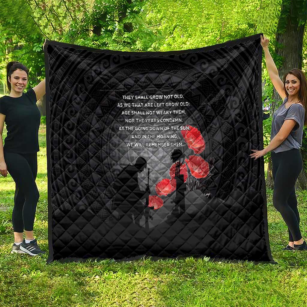 Cook Islands ANZAC Day Quilt Soldier Silhouette Remembrance