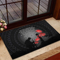 Cook Islands ANZAC Day Rubber Doormat Soldier Silhouette Remembrance