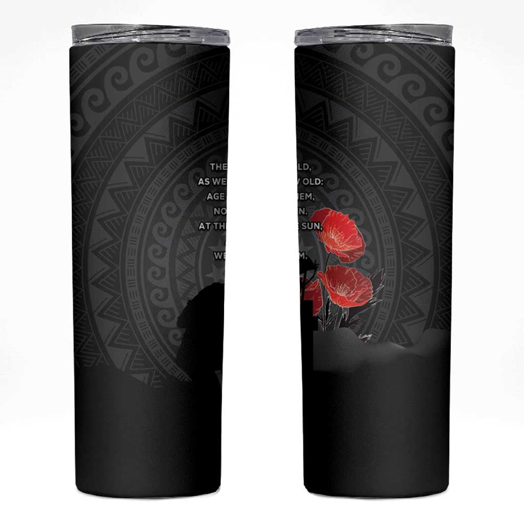 Cook Islands ANZAC Day Skinny Tumbler Soldier Silhouette Remembrance