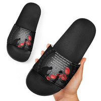 Cook Islands ANZAC Day Slide Sandals Soldier Silhouette Remembrance