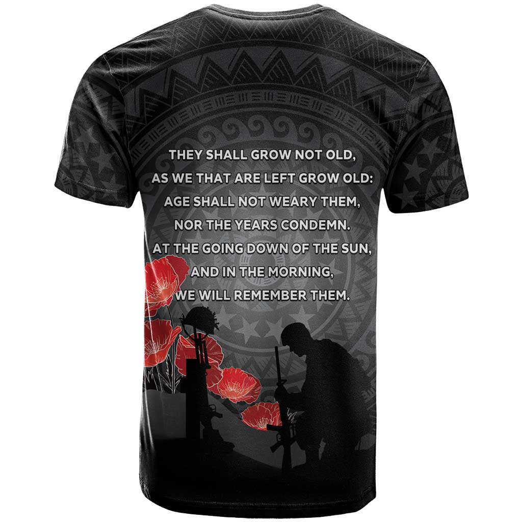 Cook Islands ANZAC Day T Shirt Soldier Silhouette Remembrance