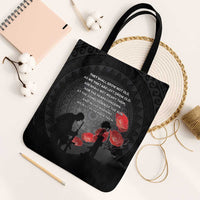 Cook Islands ANZAC Day Tote Bag Soldier Silhouette Remembrance