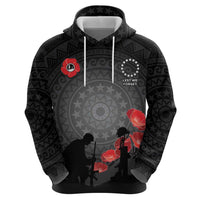 Cook Islands ANZAC Day Zip Hoodie Soldier Silhouette Remembrance