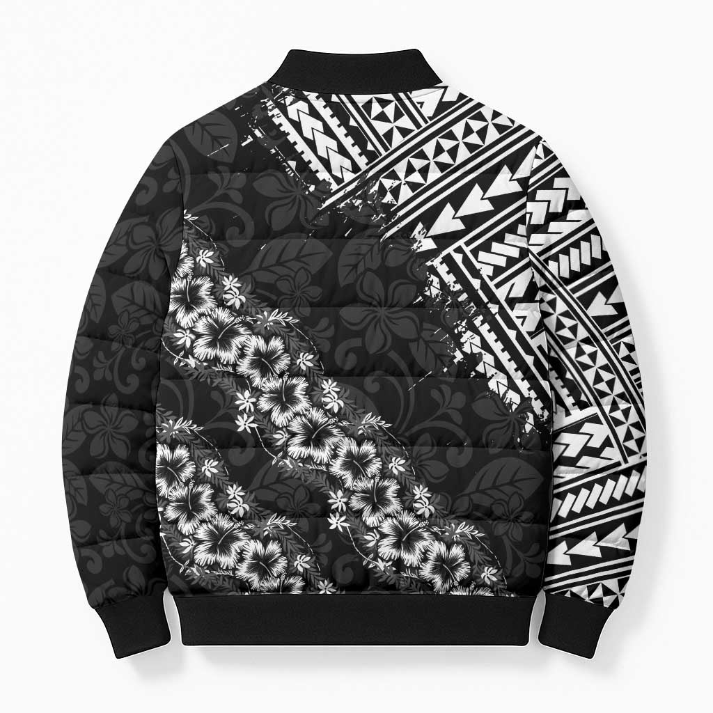 Hawaii Papakolea Born And Raised Bomber Puffer Jacket Hawaiian Tribal Pattern
