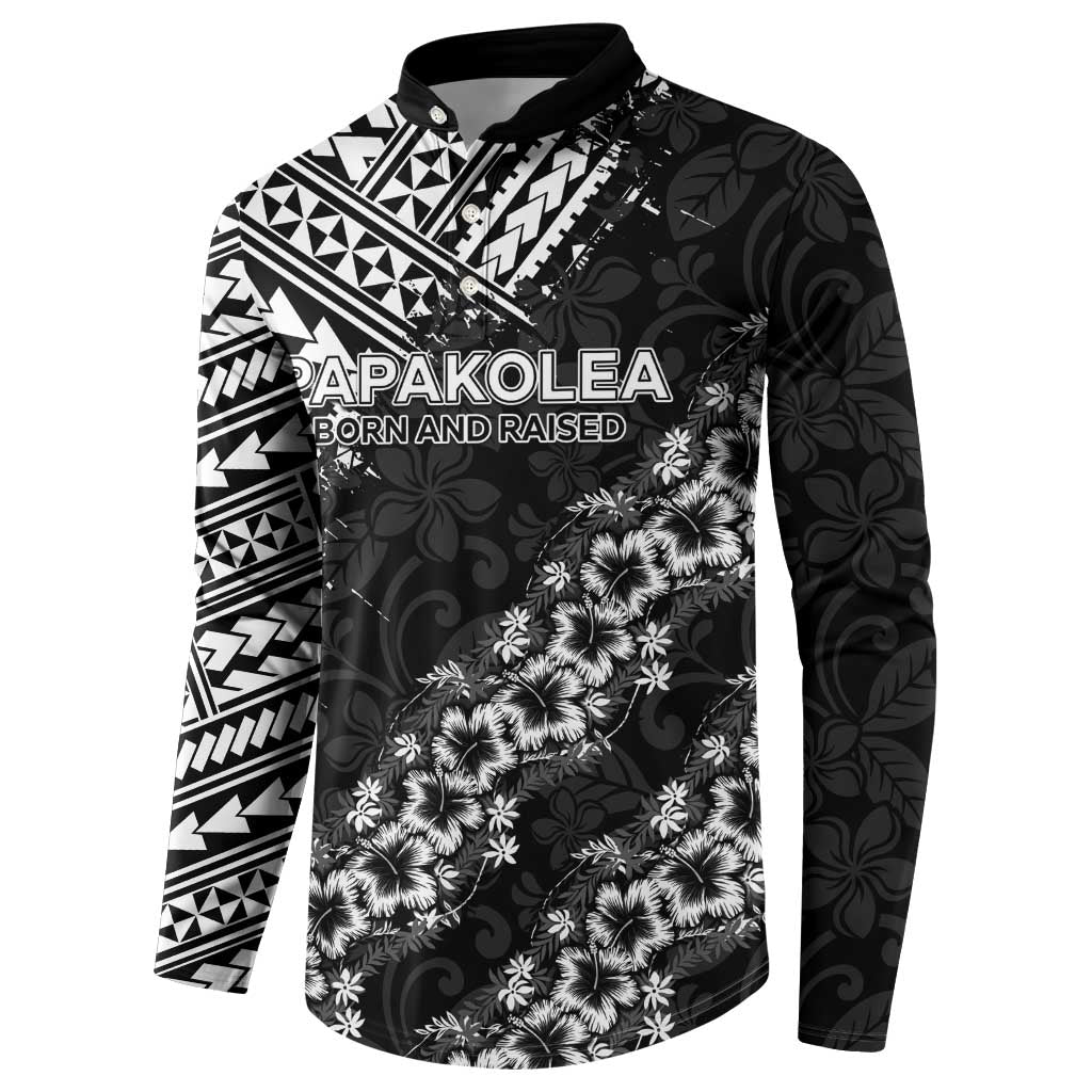 Hawaii Papakolea Born And Raised Button Sweatshirt Hawaiian Tribal Pattern