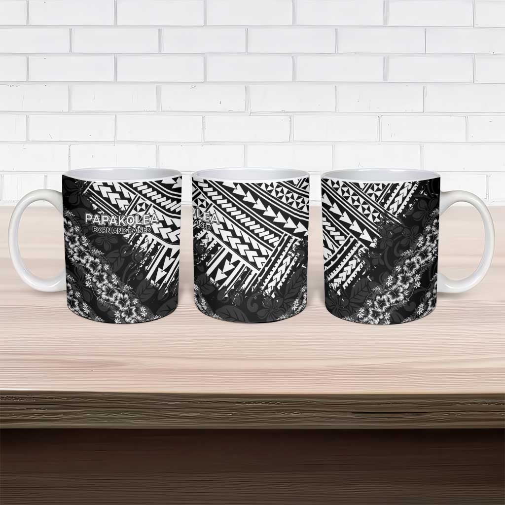 Hawaii Papakolea Born And Raised Ceramic Mug Hawaiian Tribal Pattern