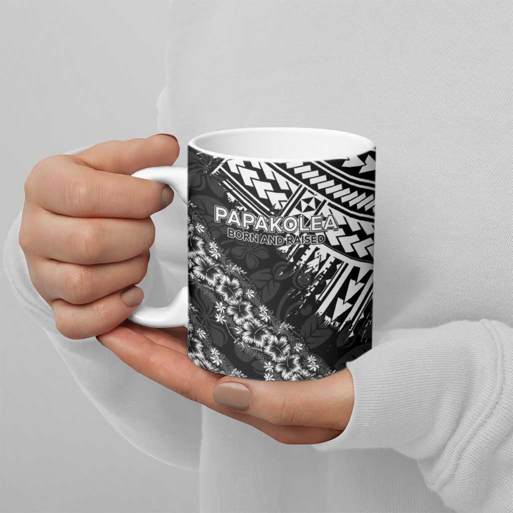 Hawaii Papakolea Born And Raised Ceramic Mug Hawaiian Tribal Pattern
