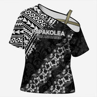 Hawaii Papakolea Born And Raised Cross Shoulder Shirt Hawaiian Tribal Pattern