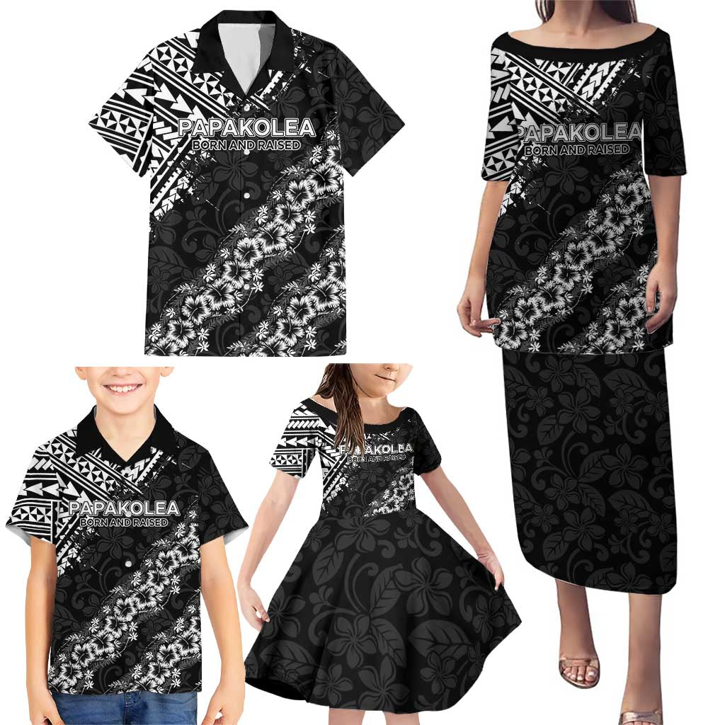 Hawaii Papakolea Born And Raised Family Matching Puletasi and Hawaiian Shirt Hawaiian Tribal Pattern