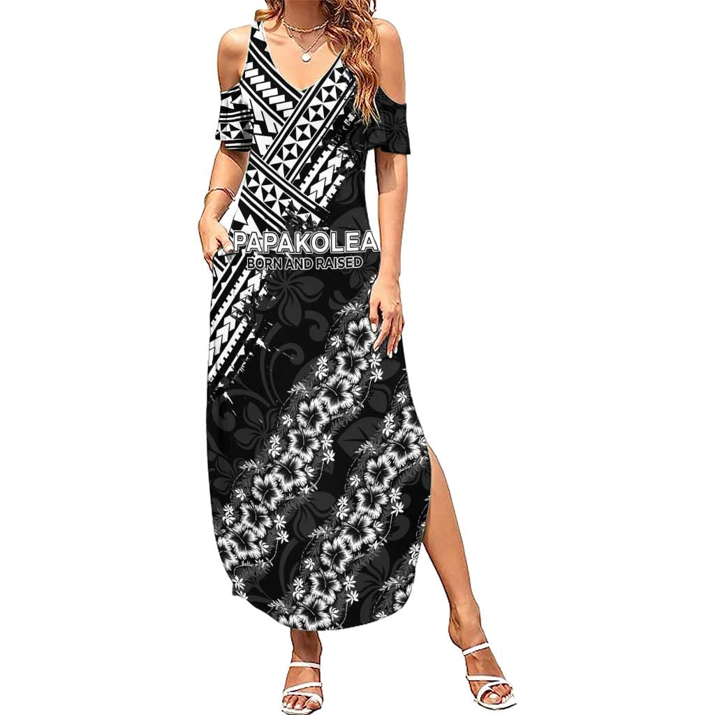 Hawaii Papakolea Born And Raised Family Matching Summer Maxi Dress and Hawaiian Shirt Hawaiian Tribal Pattern