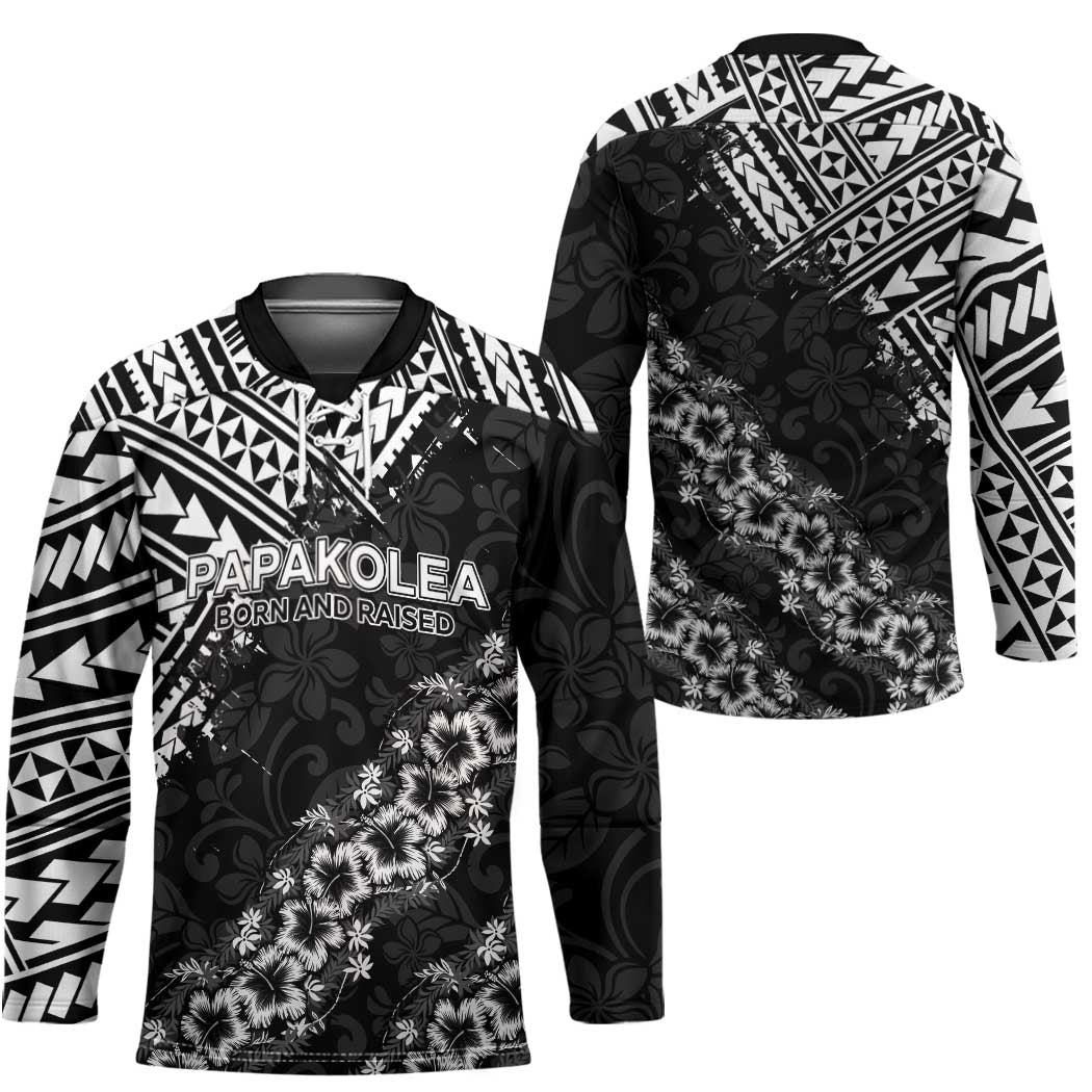 Hawaii Papakolea Born And Raised Hockey Jersey Hawaiian Tribal Pattern